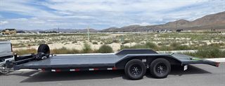 Lamar 8.5x22 car hauler side profile with ramps stowed
