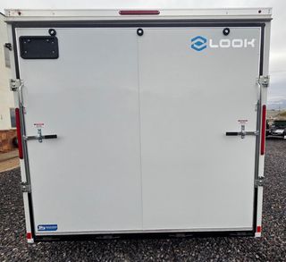 Rear ramp door closed on the Look ST DLX enclosed trailer